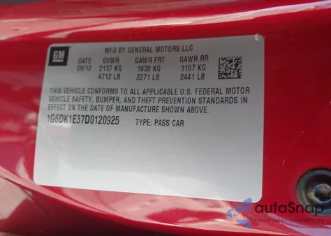 2013 Cadillac Cts Performance from USA, damaged, VIN 1G6DK1E37D0120925